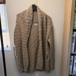 Vince Shawl Collar Chunky Knit Sweater Cardigan - Beige, L, NWOT